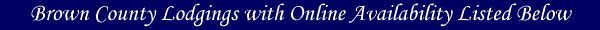available lodging in brown county
